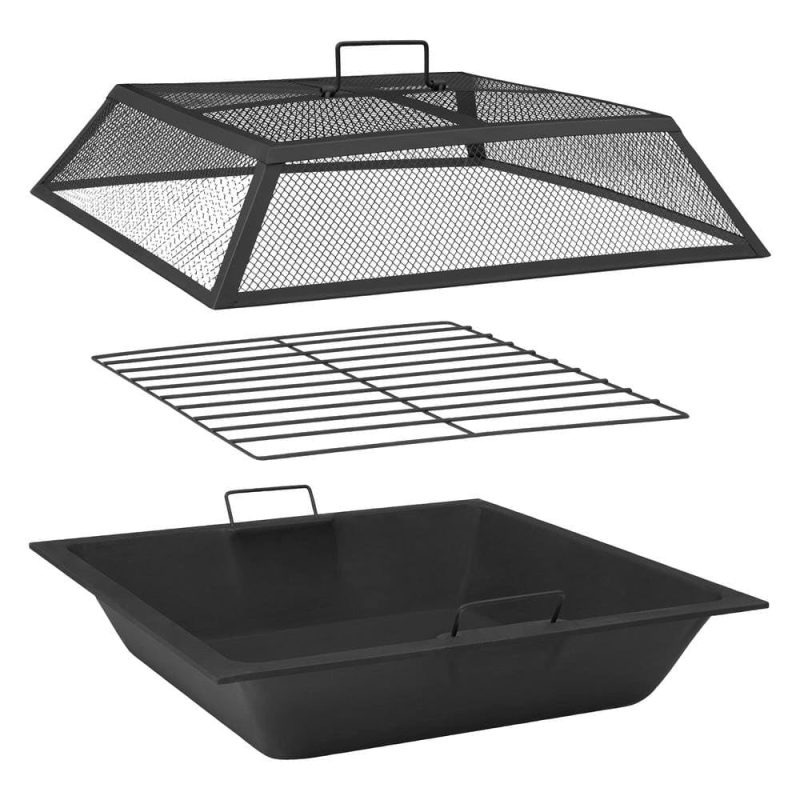 Hampton Bay 24′′ Steel Fire Pit Insert Set with Mesh Cover, 3-Piece Replacement Kit - Image 4