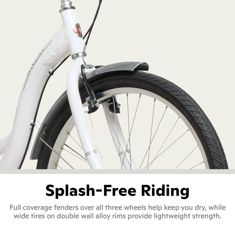 Schwinn Meridian Adult Tricycle Bike Mens and Womens Three Wheel Beach Cruiser 26-inch Wheels Low Step-Through Frame Wide Seat Rear Folding Basket Sin - Image 6