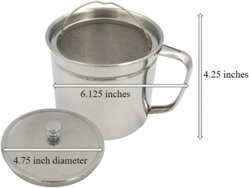 5-Cup Oil Strainer/ Grease Container with Easy-Grip Handle - Image 6