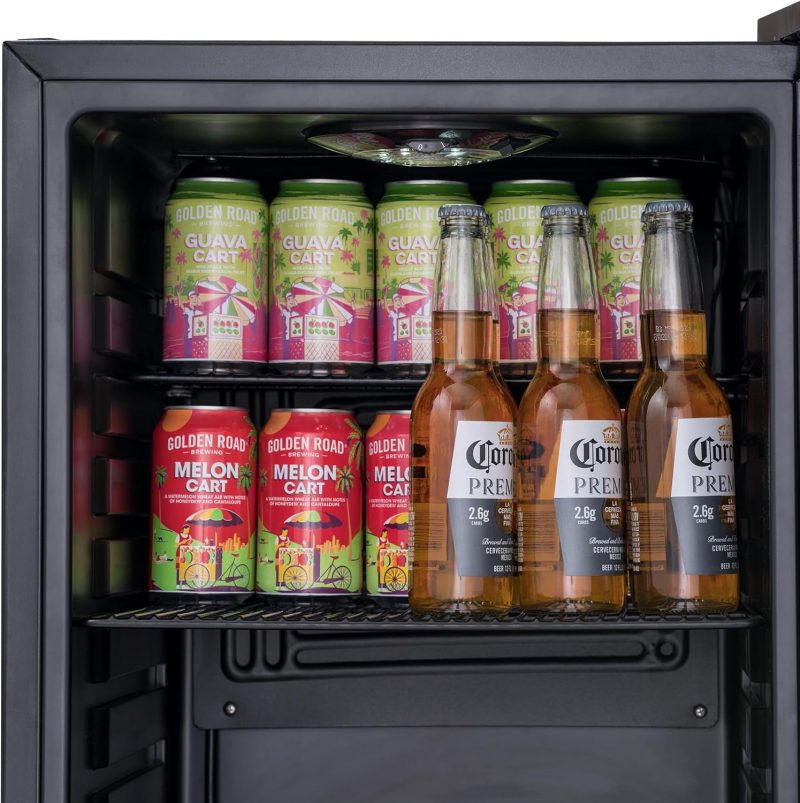 Beverage Refrigerator Cooler | 126 Cans Free Standing with Right Hinge Glass Door | Mini Fridge Beverage Organizer Perfect For Beer, Wine, Soda, And Cooler Drinks - Image 21