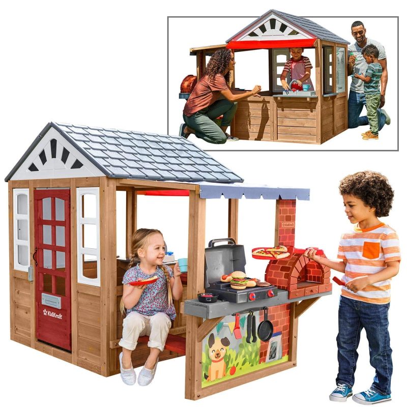 Kidkraft Grill & Chill Pizza Party Wooden Outdoor Playhouse - MadeInUSA - Image 3