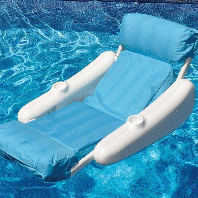 Swimline Sunchaser SunSoft Luxury Lounger Pool Float with Cushioned Comfort & Cupholders - Image 3