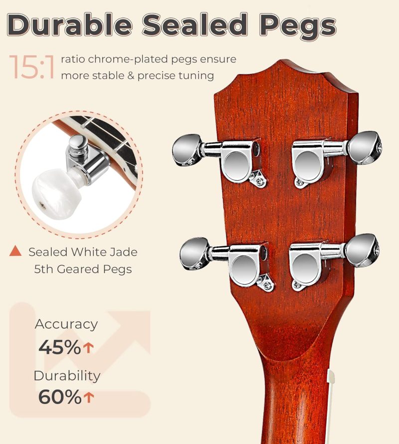 Banjo 5 String Full Size Banjos Set with Resonator, Remo Head, Beginner Banjo Kit with Closed Back, Premium Accessories for Adults, Teenager - Image 6