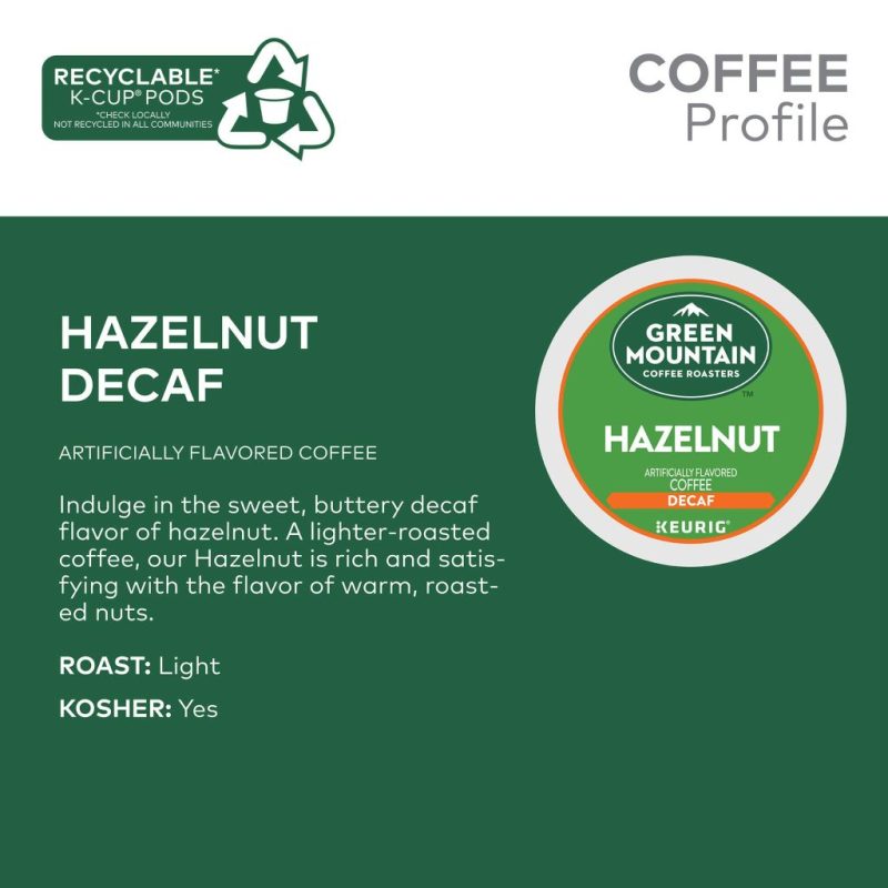 Green Mountain Hazelnut Decaf Light Roast Coffee K-Cup Pods, 96 Count - Image 13