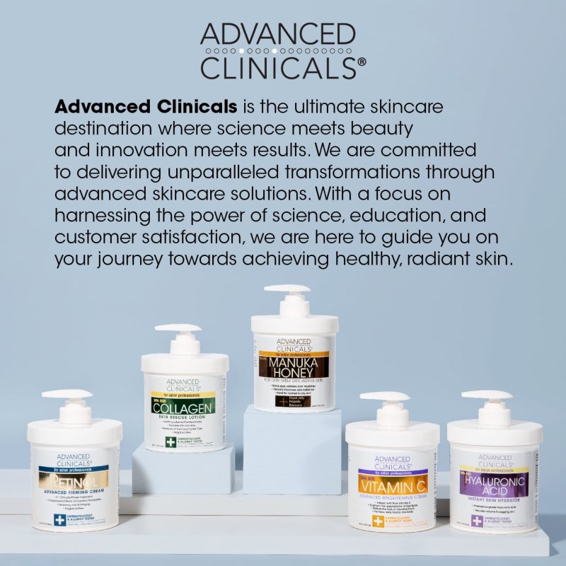 Advanced Clinicals Retinol & Vitamin C Anti-Aging Moisturizer Duo, 16oz Each, Reduces Wrinkles & Sun Damage, Hydrating Formula - Image 2