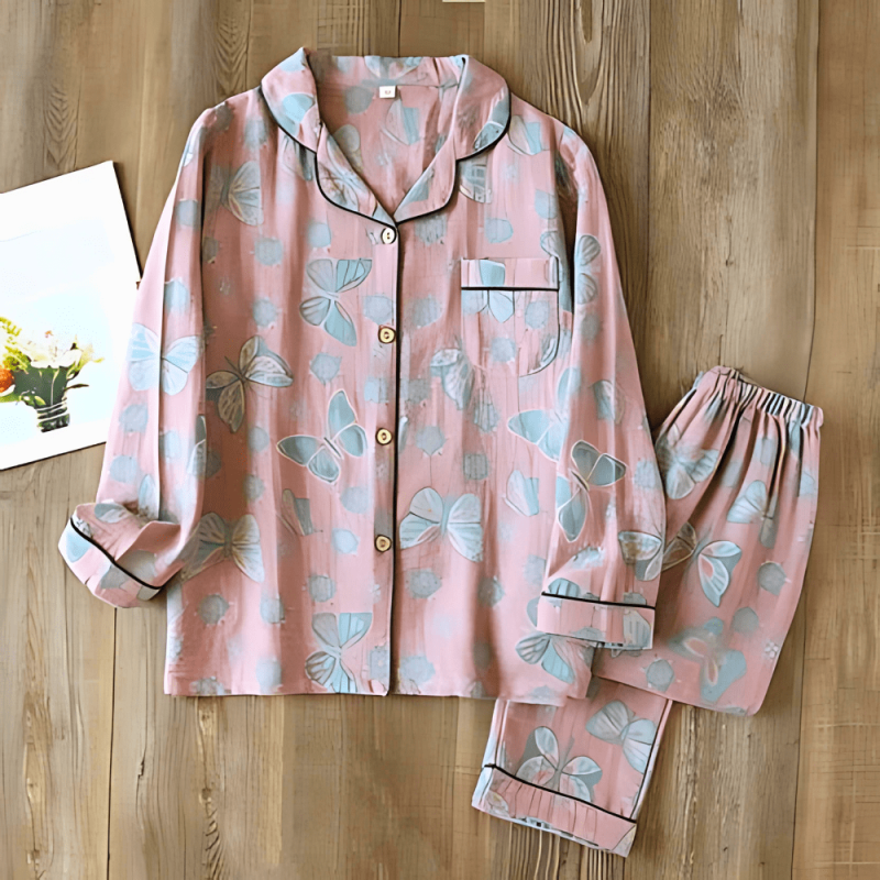 2-Piece Cotton Loungewear with Butterfly Print - Image 6