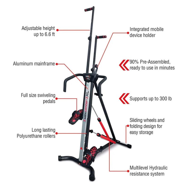MaxiClimber XL Hydraulic Resistant Vertical Climber and Exercise System - Image 3