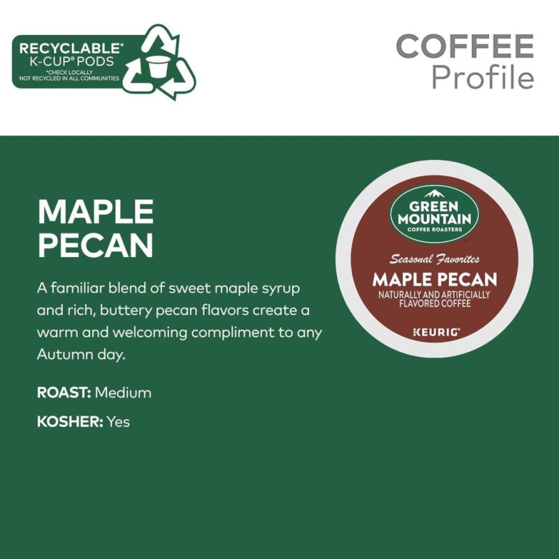 Green Mountain Maple Pecan Coffee K-Cup Pods, Light Roast, 96 Count, 4 Packs of 24 - Image 10