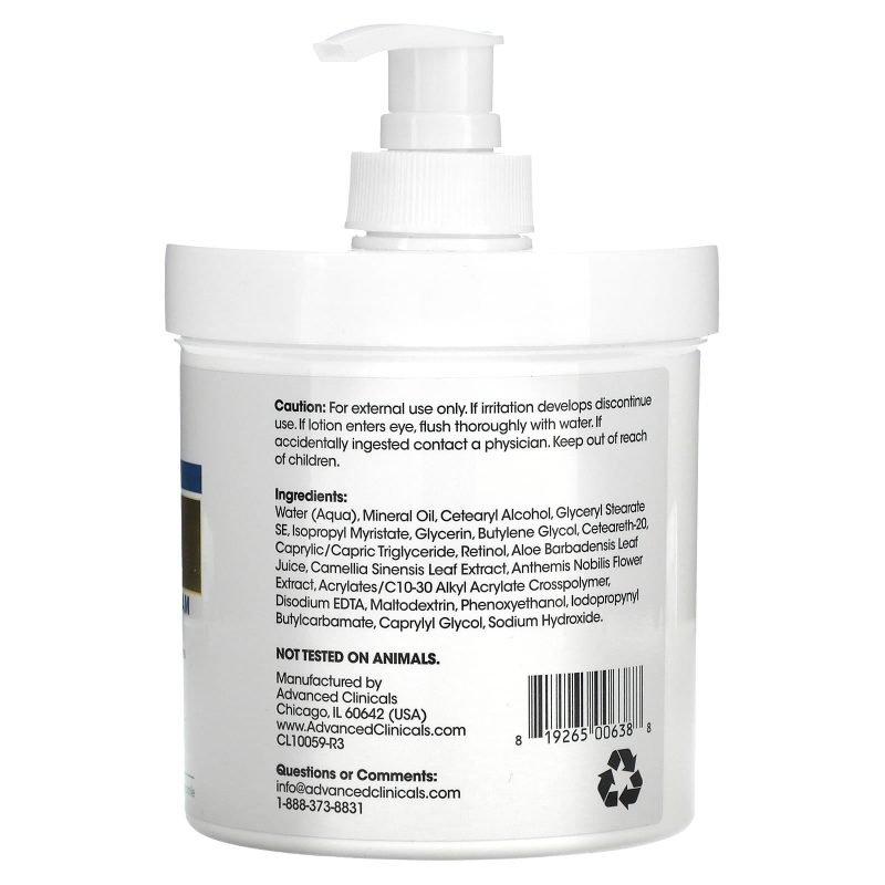 Advanced Clinicals Retinol & Vitamin C Anti-Aging Moisturizer Duo, 16oz Each, Reduces Wrinkles & Sun Damage, Hydrating Formula - Image 3