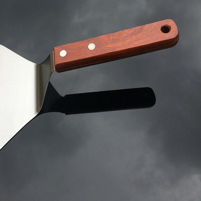 13 Inch Long Wooden Handle Stainless Steel Cake And Pizza Peel - Image 8