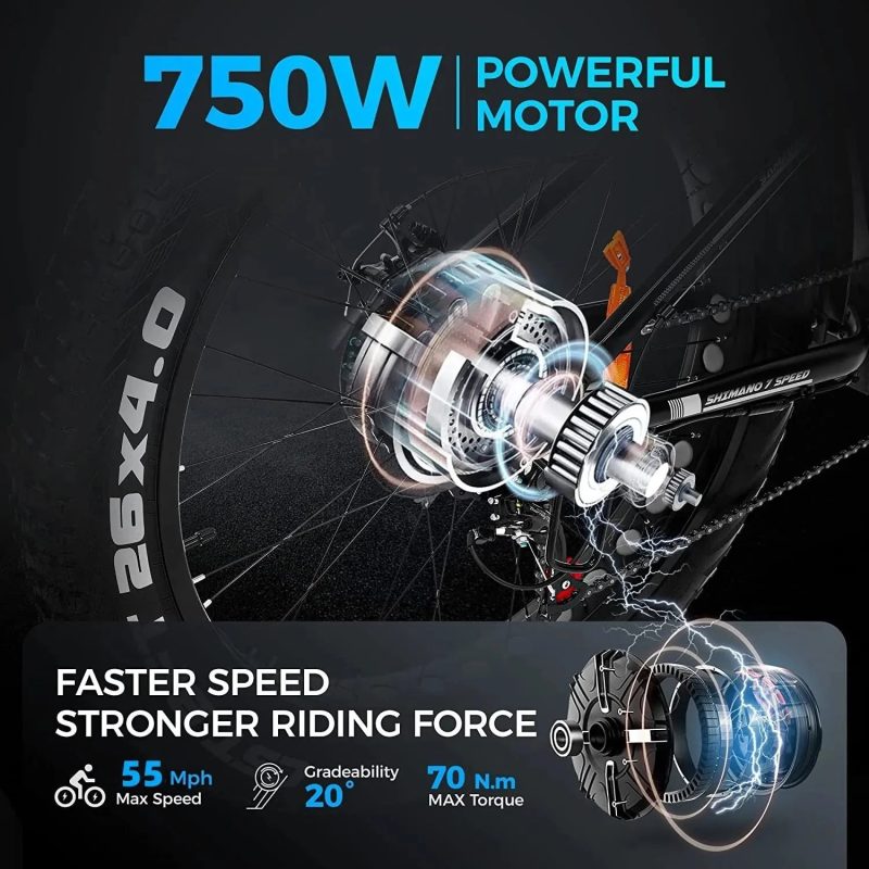 Outdoor electric bike with 48V/15Ah lithium battery - Image 5