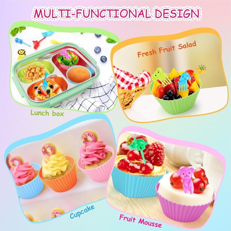 80 Pcs Silicone Lunch Box Dividers for Kids Lunch Accessories Set - Image 6