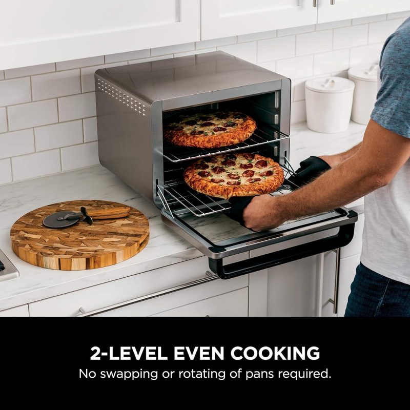 10-in-1 Smart Air Fry Digital Countertop Convection Toaster Oven with Thermometer XL Capacity and a Stainless Steel Finish - Image 6