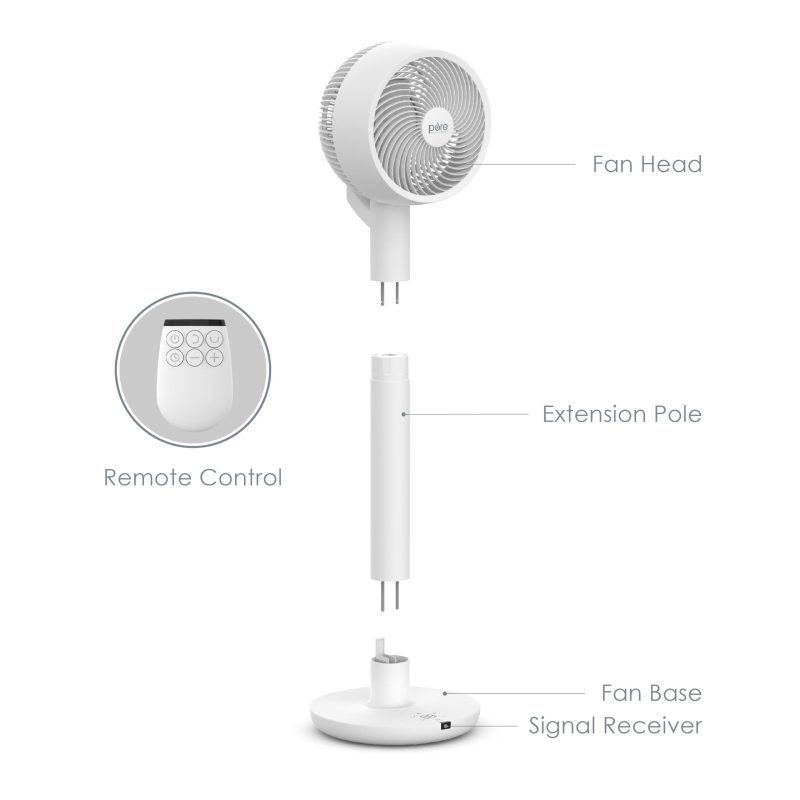 2-in-1 Circulating Floor Desk Fan 24 Fan Speeds, Vertical and Horizontal Oscillation, Optional Remote Control Operation, Auto-Off Timer and Sleep Mode Ideal for the Whole House - Image 13