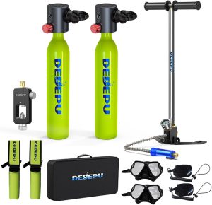 Scuba Diving Tank,0.5L Constant Pressure Mini Scuba Tank, Dive Tanks with On-Off Valve, 5-10 Minutes Underwater Capability, Portable Mini Scuba Tanks, Scuba Diving Tanks with Pump
