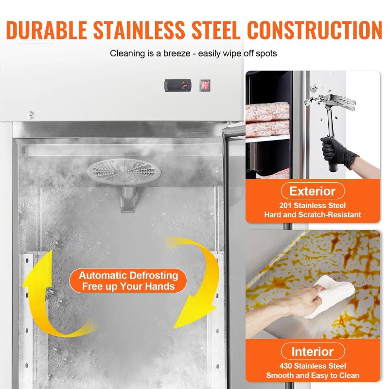 SKYSHALO Commercial Freezer 19.32 Cu.ft Reach In Upright Freezer 1 Door 4 Shelves - Image 3