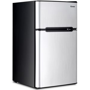 Costway Refrigerator Small Freezer Cooler Fridge Compact 3.2 Cu Ft. Unit