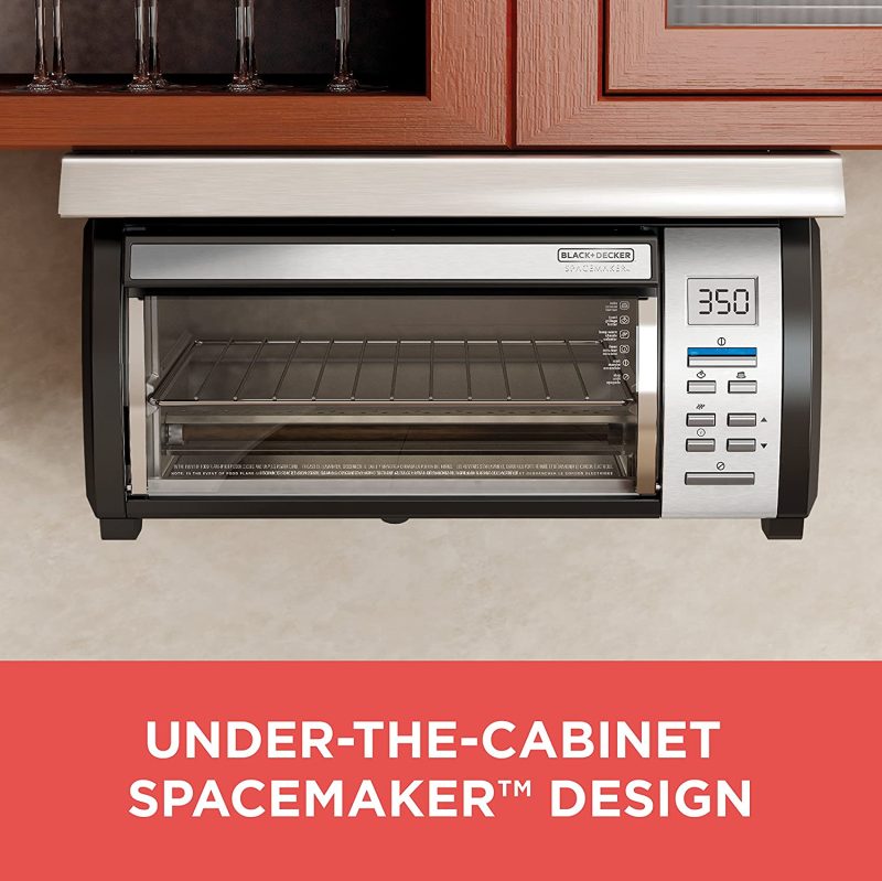 BLACK+DECKER SpaceMaker Under-Counter Toaster Oven, Digital Controls, Black/Stainless Steel, Fits 9��� Pizza - Image 2