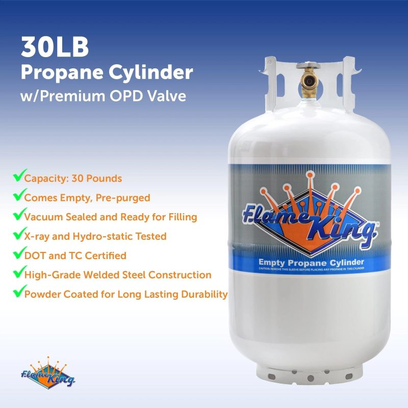 Flame King 30lb Propane Tank LP Cylinder with OPD - Image 3