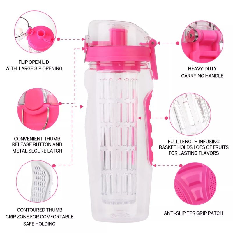 32 Oz Fruit Infusing Infuser Water Bottle- BPA Free - Image 14
