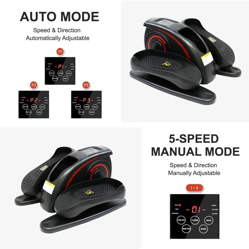 Under Desk Elliptical Machine, Ellipse Leg Exerciser for Seniors Fully Assembled, Quiet & Portable Electric Seated Pedal Exerciser with Remote Control & Adjustable Speeds - Image 6