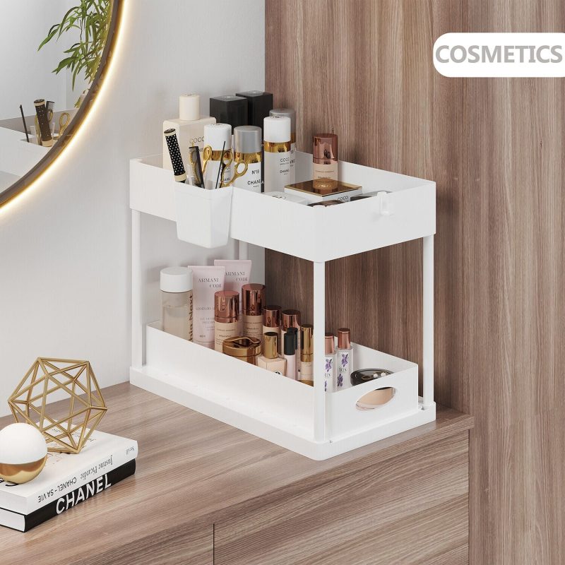 1 Pack or 2 Pack Under Sink Organizers with 2 Tier Sliding Drawers - Image 21