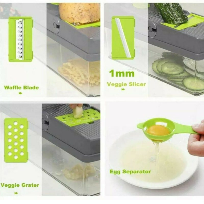 15-In-1 Vegetable Fruit Chopper, Cutter, Veggie Dicer Slicer With Container - Image 7