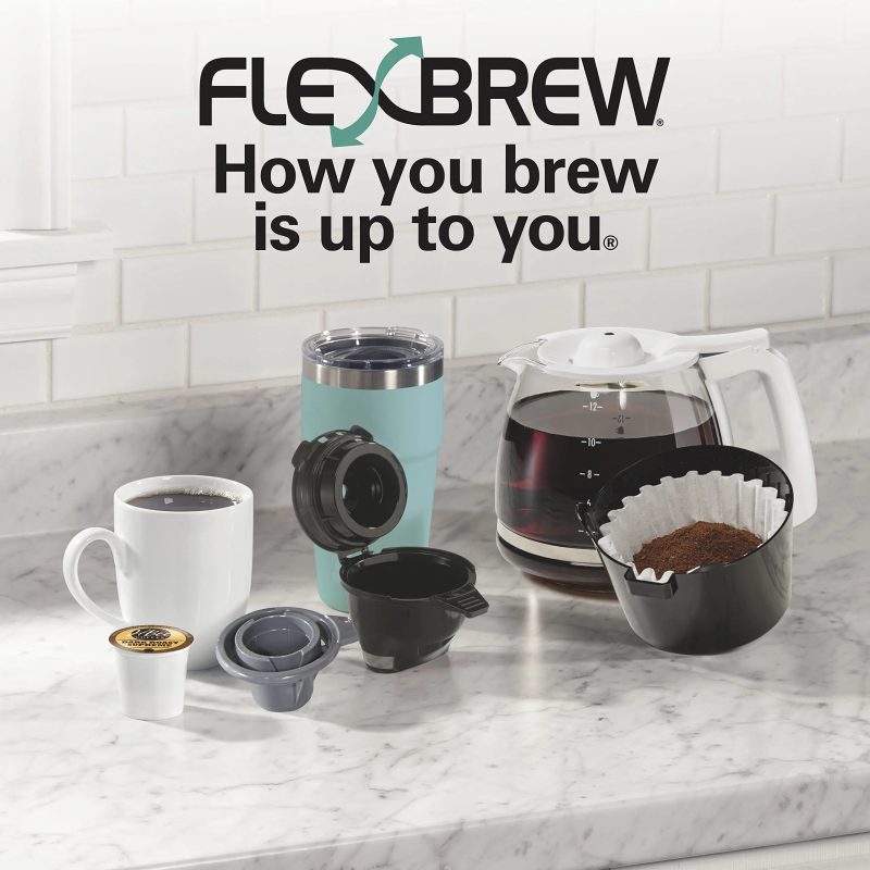Hamilton Beach FlexBrew Trio 2-Way Coffee Maker, Compatible with K-Cup Pods or Grounds, Combo, Single Serve & Full 12c Pot, Black - Fast Brewing (49902) - Image 25