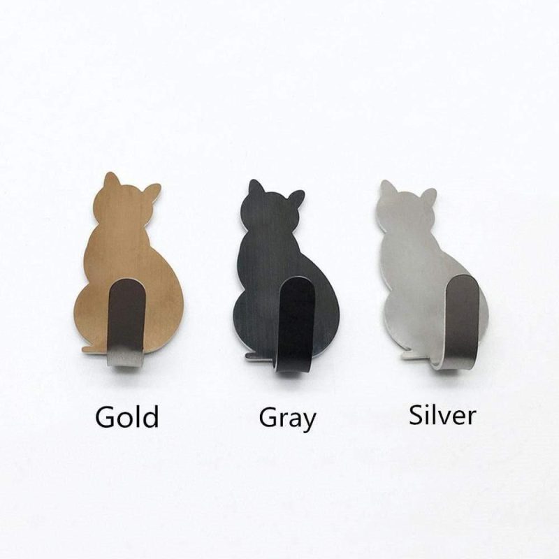 2-Piece Self-Adhesive Kitty Wall Hooks - Image 6