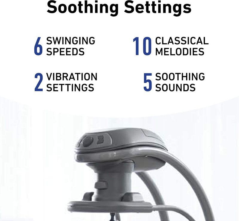 Graco DuetSoothe Swing and Rocker, Sapphire, 3-Position, 2-Speed Vibration, Portable with Carry Handles - Image 4