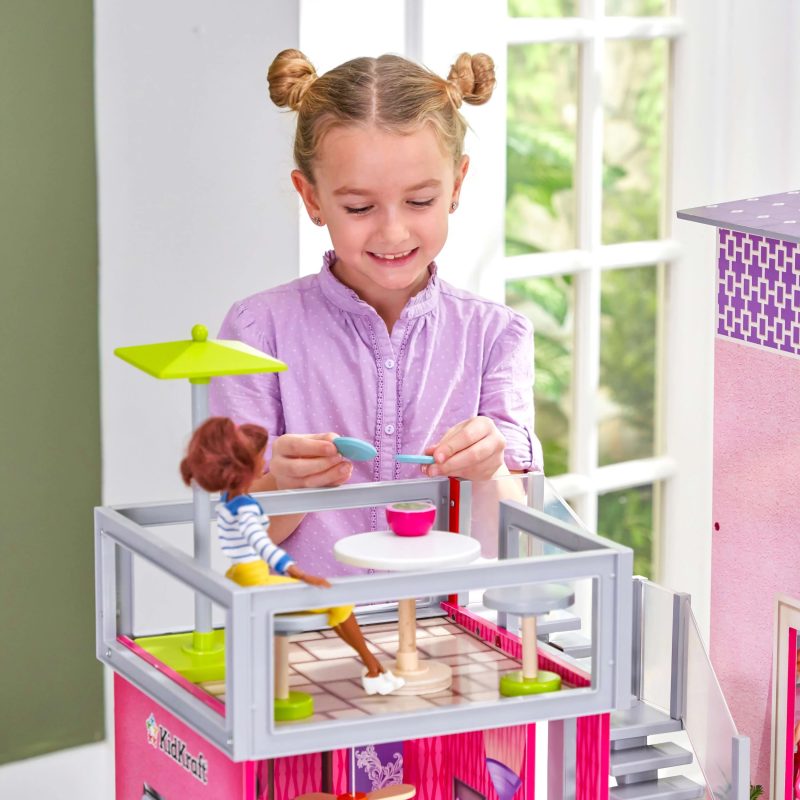 KidKraft Uptown Wooden Dollhouse with 36 Accessories, Ages 4 & up - Image 9