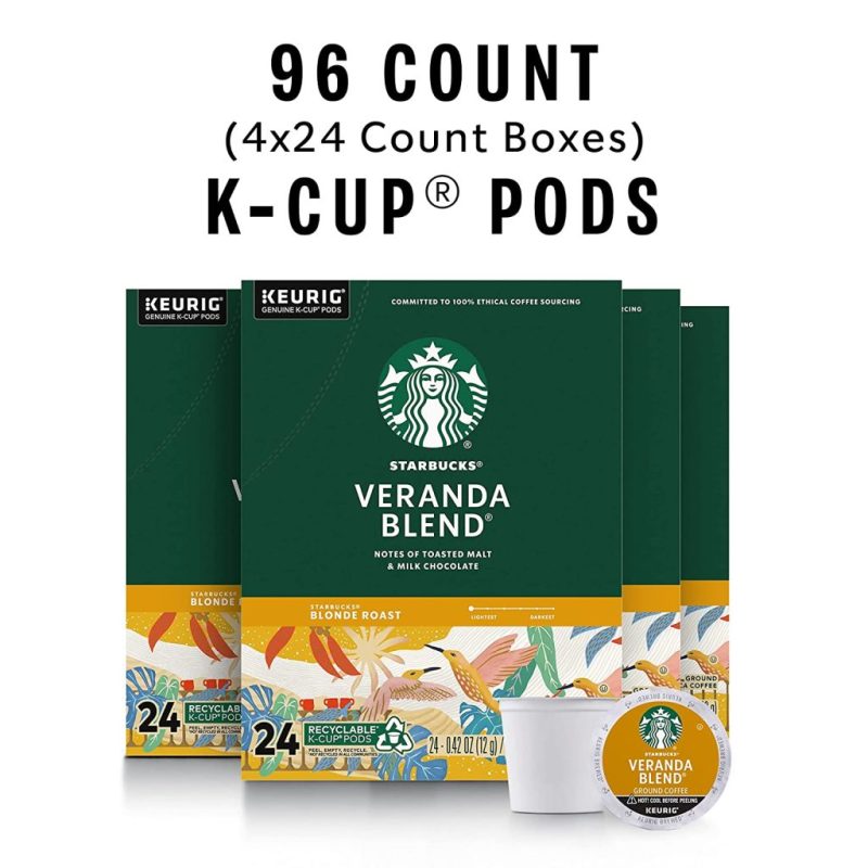 Starbucks Veranda Blend Blonde Roast K-Cup Coffee Pods, 96 Count, 100% Arabica for Keurig Brewers - Image 2