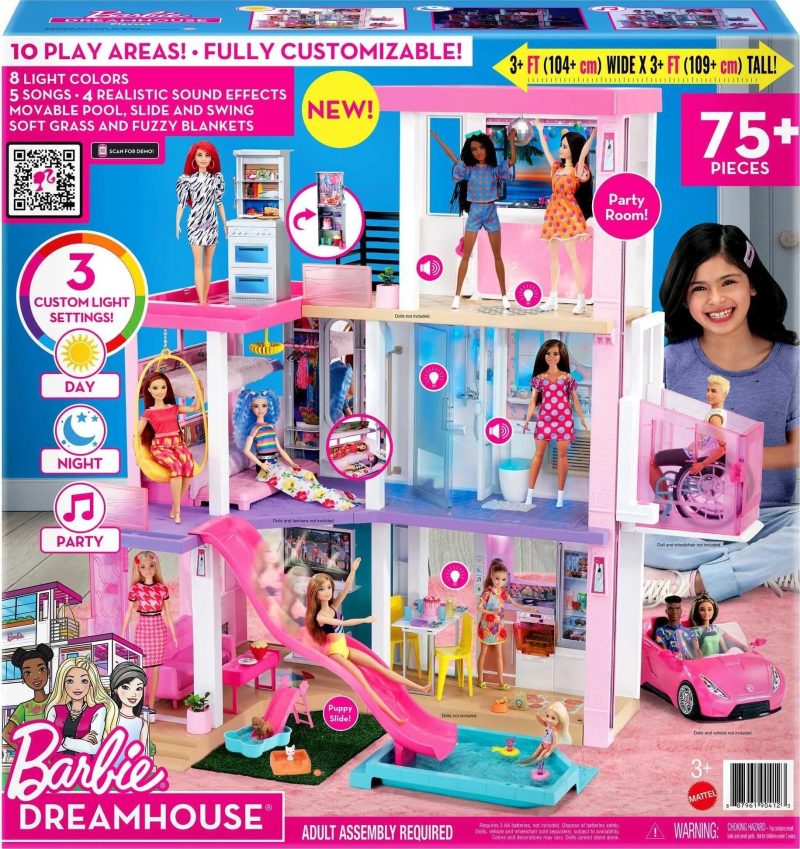 Barbie DreamHouse Playset with 10 Play Areas, 75+ Furniture & Accessories, Lights & Sounds - Image 6