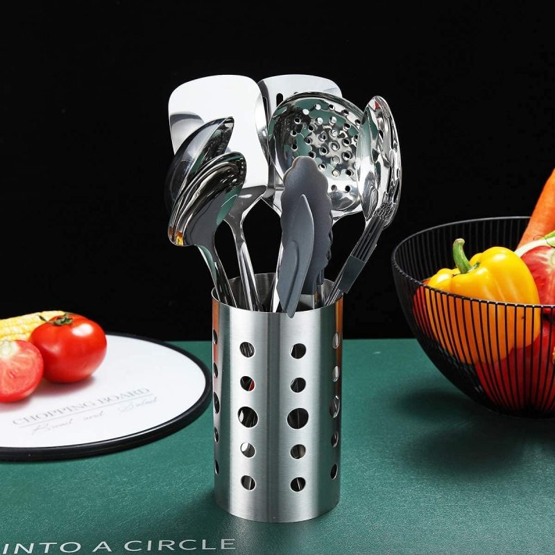 13 Pieces Stainless Steel Cooking Utensils Set With Utensil Holder - Image 2