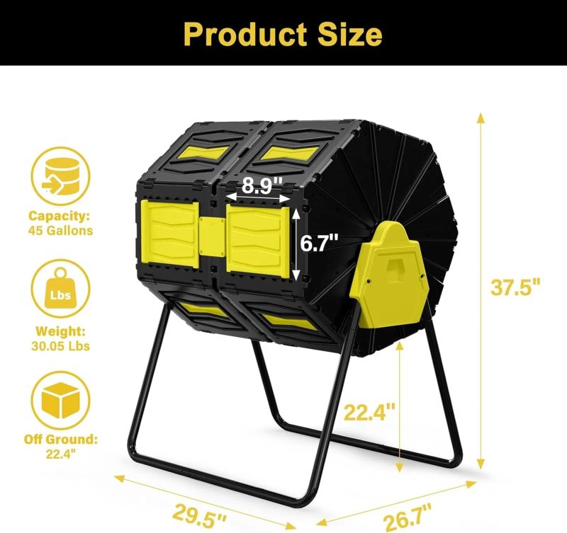 Marcytop Easy Assemble & Efficient Outdoor Compost Bin 45 Gallon - Image 6