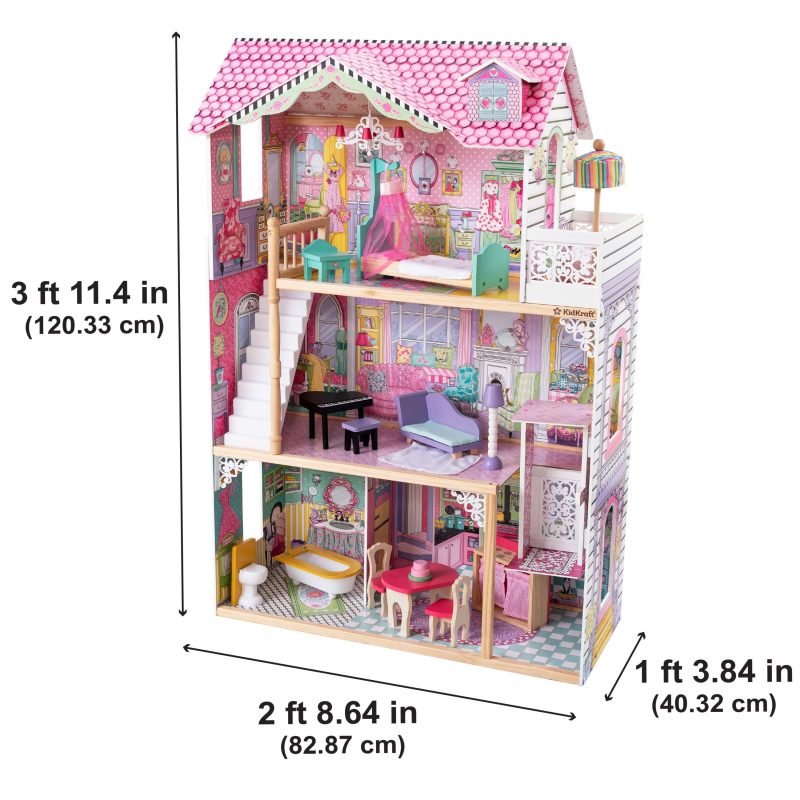 KidKraft Annabelle Wooden Dollhouse with Elevator, 17 Accessories - Image 8
