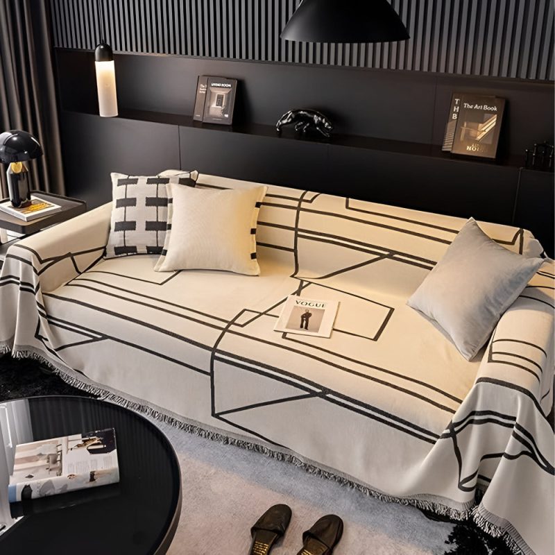 Abstract Grid Sofa Cover - Image 6