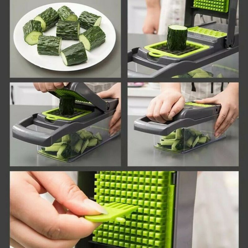 15-In-1 Vegetable Fruit Chopper, Cutter, Veggie Dicer Slicer With Container - Image 12