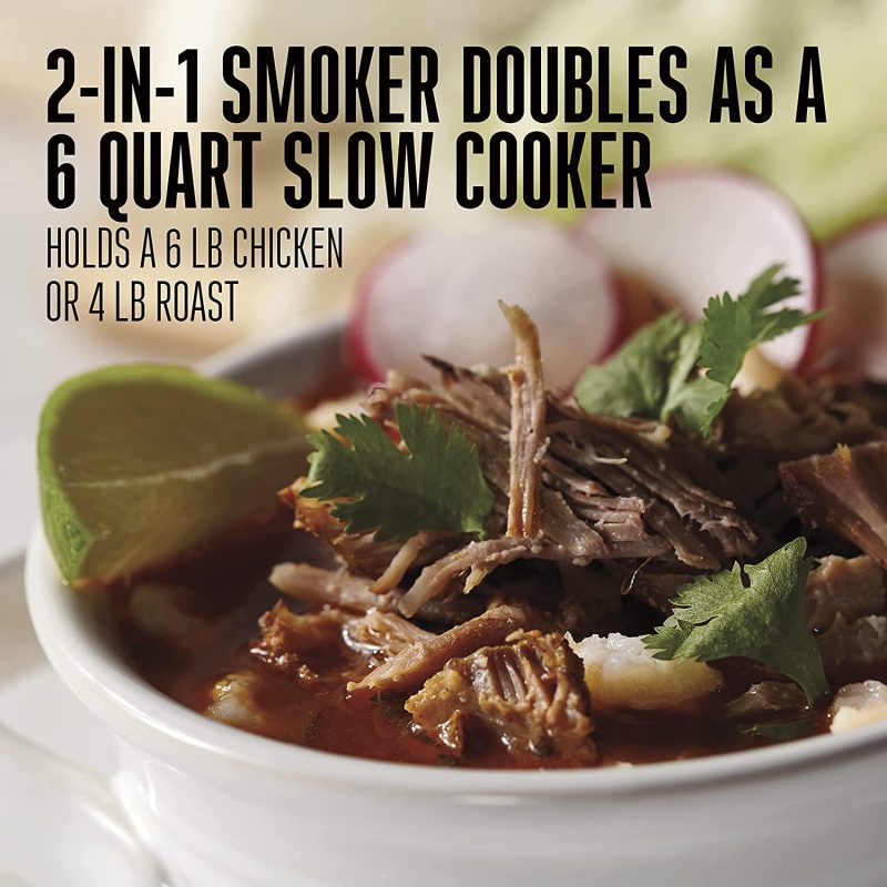Weston 2-in-1 Indoor Smoker and Slow Cooker, 6 Quart Capacity, Black, 03-2500-W - Image 3