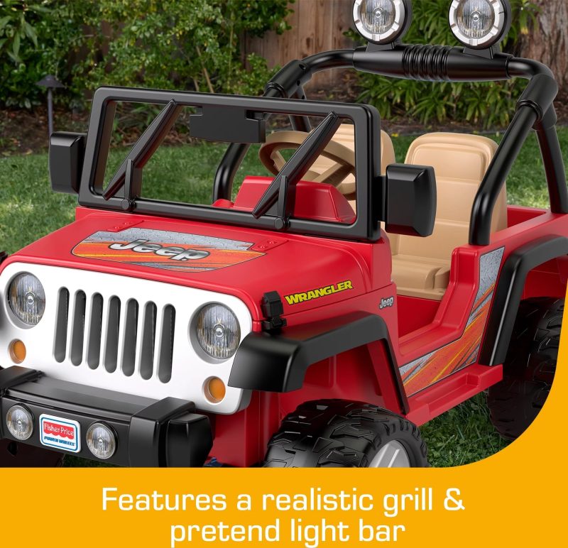 Power Wheels Jeep Wrangler Battery-Powered Ride-on, 12 V, Max Speed: 5 mph - Image 3