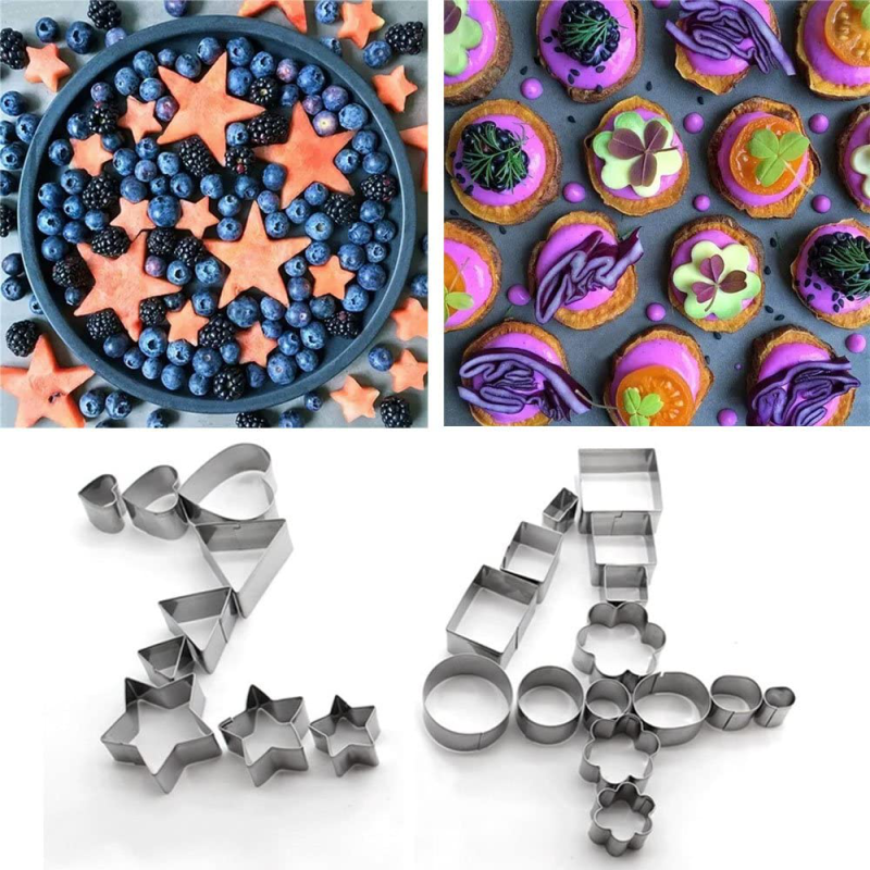 24 Pcs Stainless Steel Cookie Cutters Set- Geometric Assorted Size - Image 4