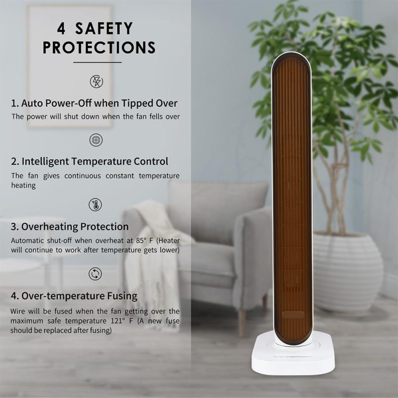 Portable heating tower instant space heater overheat protection white - Image 10