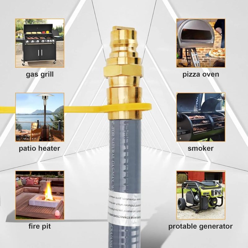 Knocokie 24FT 3/4" ID Natural Gas Hose with Quick Connect Fittings - Image 3