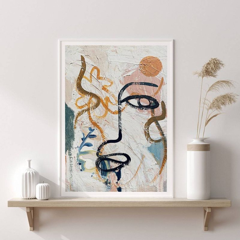 Abstract Human Face Graffiti Wall Art