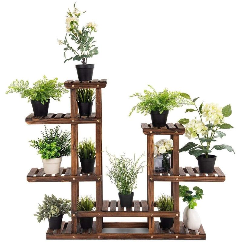 6-Tier Layered Wooden Plant Shelf - Image 4