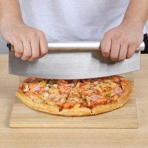 14′′ Pizza Cutter Sharp Rocker Blade Heavy Duty Stainless Steel Slicer With Cover