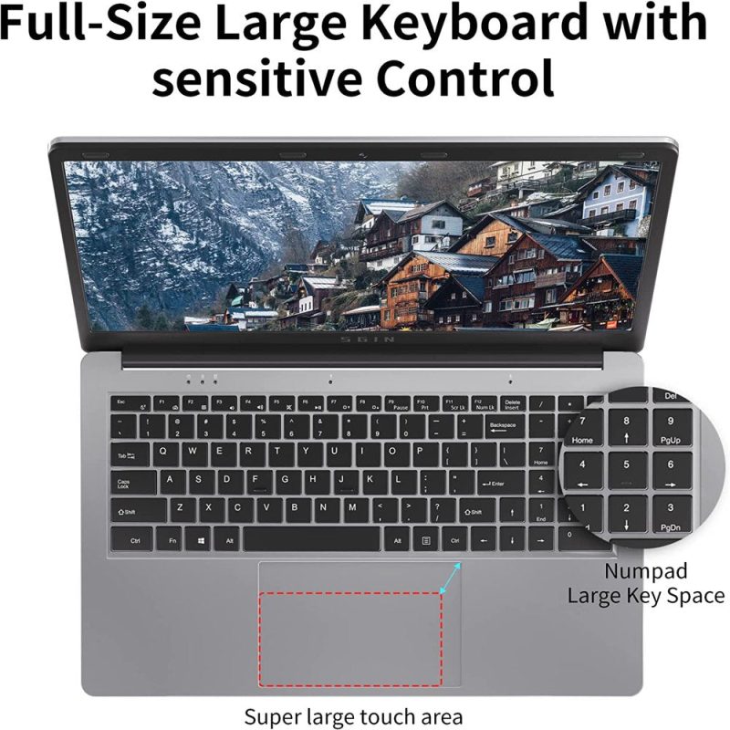 SGIN 15.6Inch Laptop 4GB DDR4 128GB SSD Windows 11 with 4 Core Intel Celeron, Full HD 1920X1080 - Image 6