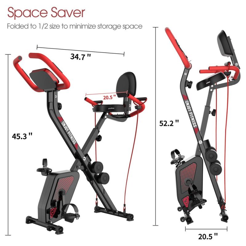 Pooboo 3 In 1 Foldable Exercise Bike Indoor Cycling Bike Workout 300Lb - Image 8