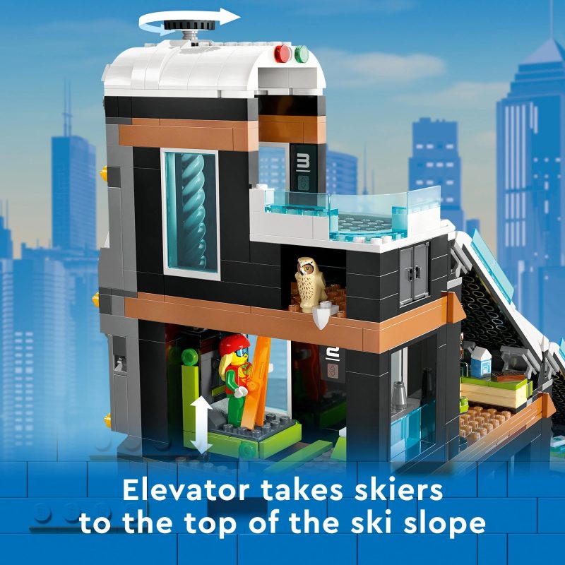 LEGO City Ski and Climbing Center 60366 Building Toy Set, 3-Level Building with a Ski Slope, 8 Minifigures and 2 Animal Figures for Imaginative Winter Sports Play, Fun Gift Idea for Kids and Ski Fans - Image 4