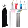 8 Pcs Stainless Steel Metal Drinking Reusable Straws + Cleaner Brush Kit - 图片 5